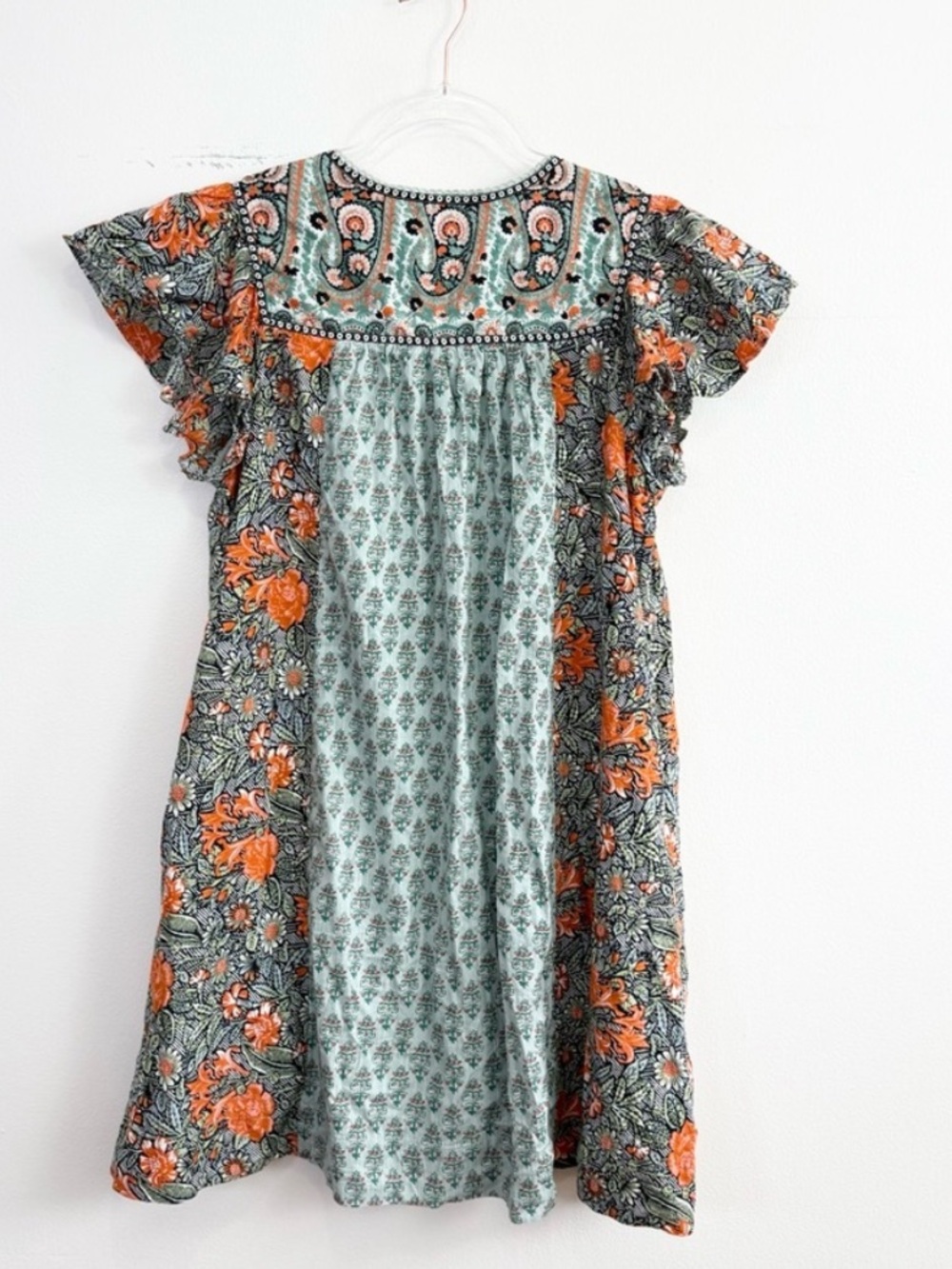 Anthropologie Astrid Floral
Boho Tunic Mini Dress
Patchwork Flutter Sleeve S - Picture 6 of 7